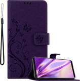 Cadorabo LG V30 / V30+ / V30S / V30S+ Hoesje Bloemen Donker Paars