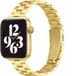 By Qubix - Stalen slim fit schakelband - Goud - Geschikt voor Apple Watch 44mm / 45mm / 46mm / 49mm
