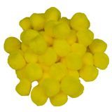 Merkloos / Sans marque Pompons - 70x - geel - 25 mm - hobby/knutsel materialen