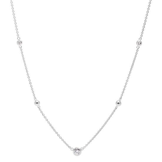 Fossil JFS00453040 GLITZ BY THE YARD Minimalistische ketting - Zilver - 46 cm - Dames
