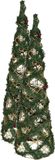Gerimport 2x stuks kerstverlichting figuren Led kegel kerstbomen draad/groen 60 cm 30 leds