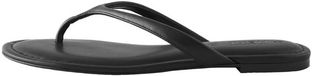 Next - Dames - Forever Comfort® leren teenslipper met ronde neus - Zwart
