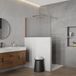 FortiFura Galeria Halfhoge Inloopdouche - 120x80cm - ribbelglas - 8mm - nano - met profielset en stabilisatiestang - PVD - geborsteld koper