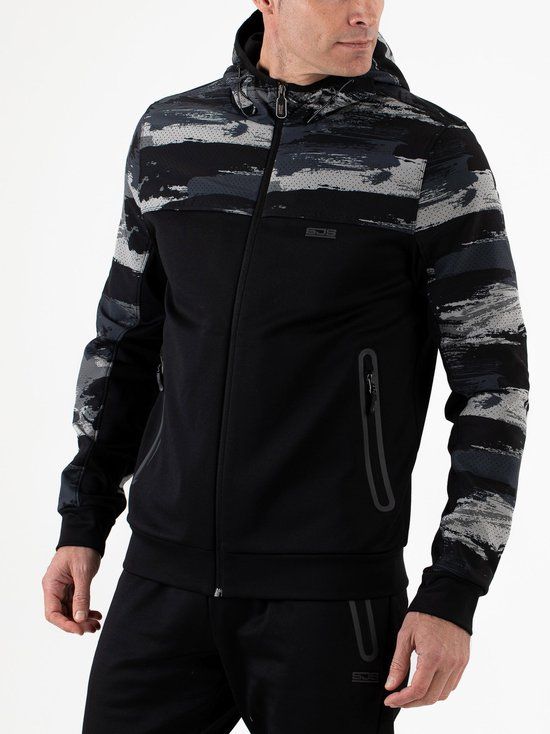 Sjeng Sports MARS Trainingsjack Heren - Zwart Grijs Wit