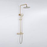 Fortifura Calvi opbouw regendoucheset – Ø25 cm hoofddouche – 1-stands ronde handdouche – messing geborsteld