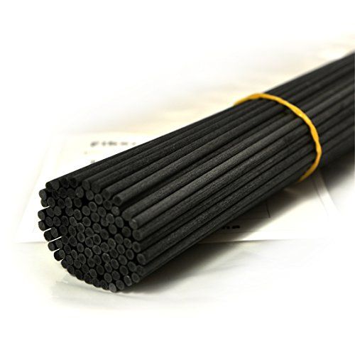 Ougual De Vervangingsstokken van de vezelverspreider voor Geurgeur 100 Stukken (30cm x 3mm, Zwart)
