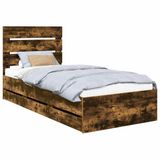 vidaXL Bedframe met lade Rook Eiken 100 x 200 cm Hout