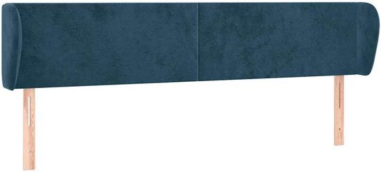 VidaXL Hoofdbord met randen 203x23x78/88 cm fluweel donkerblauw