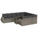 vidaXL 11-delige loungeset met kussens poly rattan grijs