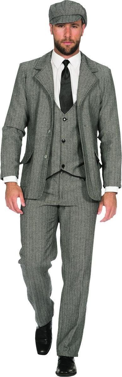 Wilbers Peaky Blinders colbert - Zwart/Wit/Geel/Rood/Roze/Goud - Polyester - Heren - Maat: Niet relevant