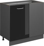 Vicco R-Line Hoekkast – 86 cm sans plan de travail Noir laqué