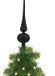 Cosy&Trendy Billiet - Vanlaere Piek/kerstboom topper - zwart - H23 cm - glitters - Kerstversiering