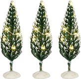 Luville - Snowy Conifer Lighted - Set of 3
