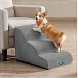 Feandrea EUZIEL International GmbH Hondentrap – 2 treden – Imitatie suède en corduroy – Waterdicht en antislip – Duifgrijs – 57 x 40 x 40 cm
