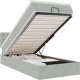 vidaXL Ottoman Bed with Mattress and LEDs 80x200cm Velvet Light Grey