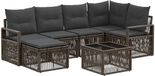 vidaXL Banc de jardin 7 pièces Gris Polyrattan
