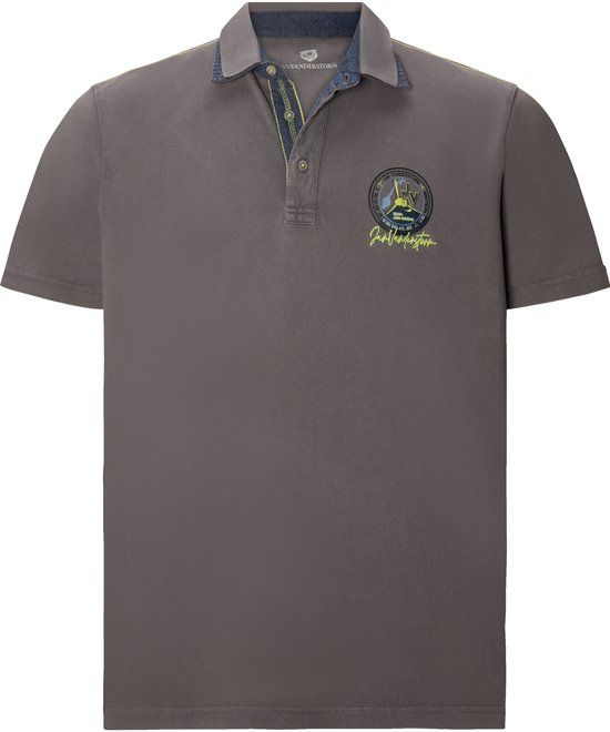 Jan Vanderstorm heren Poloshirt - 60/62 - grijs - Plus Size