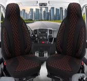 Bremer Sitzbezüge Autostoelhoezen voor Honda CR-V BJ 2006-12 – Stoelhoezen voor bestuurder en passagier in Zwart/Rood