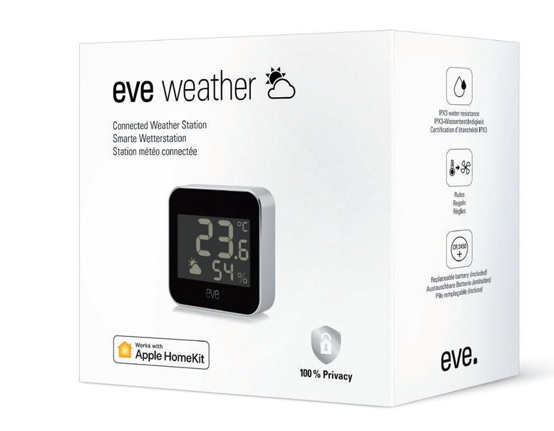 Eve Weather - Indoor/Outdoor Temperature & Humidity Sensor - Wireless - Bluetooth - LCD Display