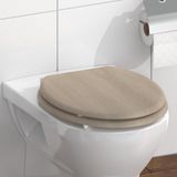 Merkloos SCHÜTTE Moderne toiletbril met softclose-mechanisme, toiletbril met toiletdeksel, toiletdeksel met houten kern met motief (maximaal draagvermogen van de toiletbril: 175 kg), hout
