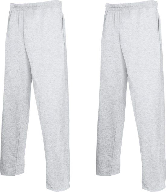 Fruit of the Loom 2-Pack Joggingbroek met rechte Pijp Grijs Maat XL