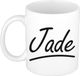 Bellatio Decorations Jade Naam koffiemok - beker - met sierlijke letters - wit
