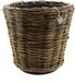 Van Der Leeden Planten/bloemen mand - rond - rotan - gevlochten riet - D44 x H43 cm - drypot