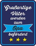 Grote Leuk metalen bord "Väter" donkerblauw (22 x 17 cm)