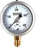 Metalsub Manomètre Oxygène 0-400 Bar Classe 1 100 Mm Argent