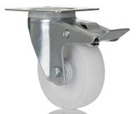 RS PRO, geremd, zwenkbaar zwenkwiel, wiel ø 100 mm, 125 kg, gewicht H. 128 mm, wiel B. 35 mm, 102 x 84 mm, plaat
