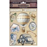 Stamperia - Coloured Wooden Shapes for Scrapbooking, Albums, Card Making, and Bullet Journals, Laser Cut, Printed for Enhanced Detail, Perfect for Hobbies, Crafts and Gifting (Timeless) (A5)