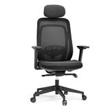 HJH OFFICE Vivadapt Bureaustoel - Ergonomische Draaistoel met Netstof Rugleuning en Stof Zitting in Zwart