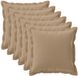 vidaXL Kussensloop 6 stuks Houten Taupe 70 x 70 cm Polyester