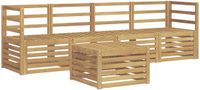 vidaXL - Bank loungeset - 4 zitplekken - Wit - Massief Acacia Hout