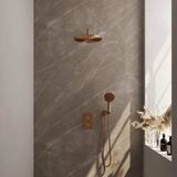 Brauer Copper Carving 5-GK-130 thermostatic built-in rain shower set brushed copper PVD