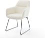 DELIFE Fauteuil Pejo-Flex piètement à glissières bouclé noir blanc ressorts ensachés