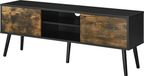 en.casa meuble TV Eskilstuna 120x29,5x46,5 cm noir et couleur bois foncé