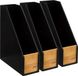 5Five Corbeille à lecture/Boîte à magazines - 3x - Noir - Bois