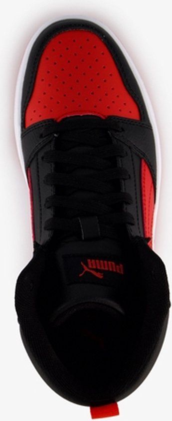 Puma Rebound V6 Mid kinder sneakers zwart/rood maat 39