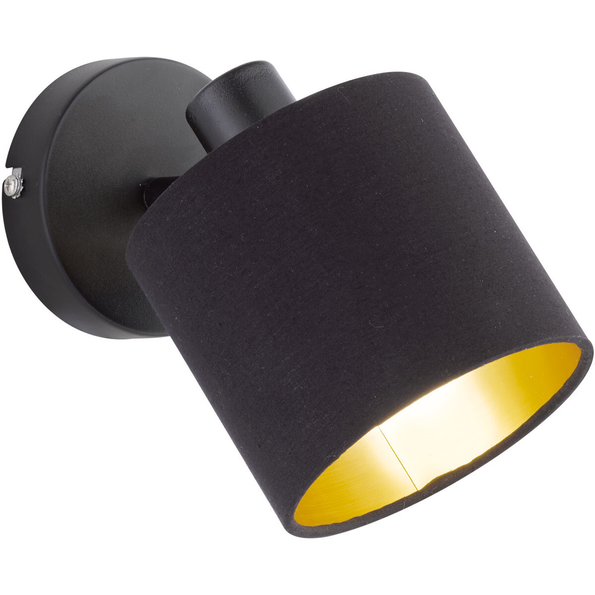 BES LED LED Wandspot - Trion Torry - E14 Fitting - Rond - Mat Zwart - Aluminium/Textiel