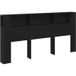 Chêne Armoire de chevet noire 200 x 18,5 x 102,5 cm