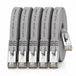 1aTTack.de 2m - grijs - 5 stuks CAT.7 Gigabit Ethernet LAN platte lintkabel (RJ45) netwerkkabel onbewerkte kabel (10 Gbit/s) installatiekabel plat slank compatibel met Cat.5 - Cat.5e - Cat.6