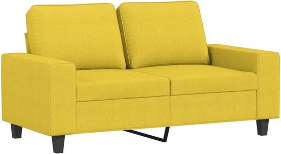 vidaXL Tweezitsbank 120 cm stof lichtgeel