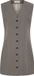 fransa FRISOLDES DR 1 Jurk V-hals Mouwloos Kort Effen Polyester Viscose Elastaan Driftwood Melange Maat 36