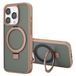 Accezz Hoesje - Geschikt voor Apple iPhone 15 Pro - Ring Stand Backcover geschikt voor MagSafe - Bruin