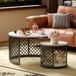 HAUSS SPOLE Table d'appoint Set de 2 Blanc Métal et MDF