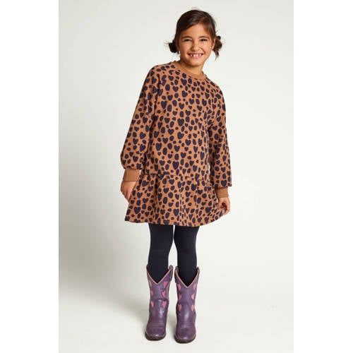 LOOXS little sweatjurk met panterprint - bruin