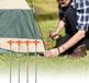 Set van 4 zeer sterke metalen kampeertentharingen van 18 cm voor kamperen, tuin, wandelen, strand, zand, T-vormige grondharingen voor buitengebruik, oranje
