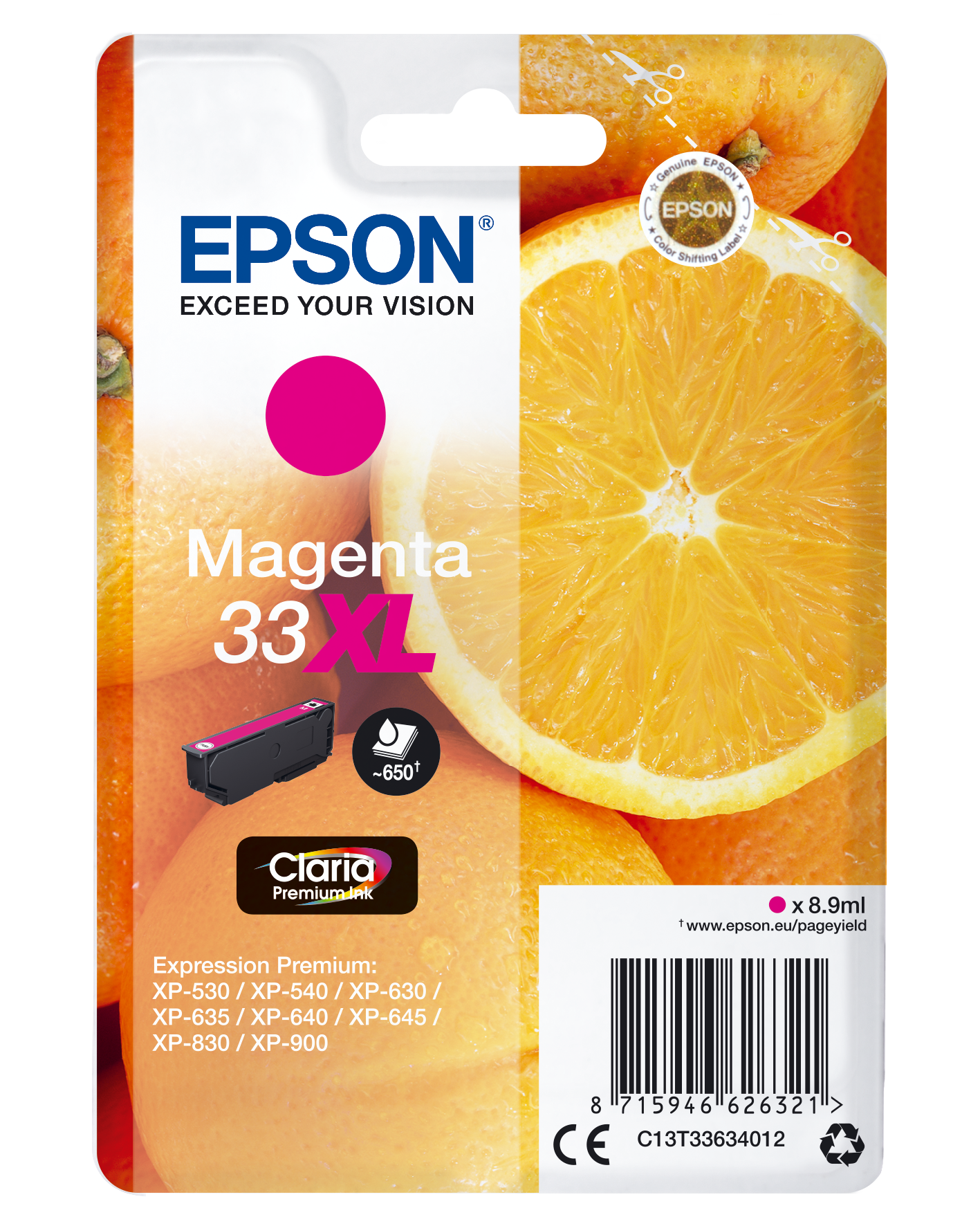 Epson 33XL Magenta Inktcartridge - C13T33634022