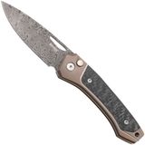 LionSteel Twain Chad Nichols Scrambled Damascus TW-D-BR Bronze Titanium, Carbon Fiber, zakmes, Gianni Pauletta design